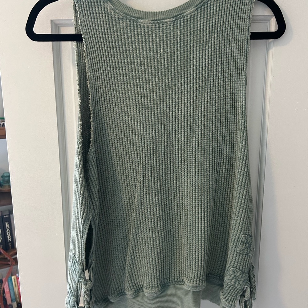 Sage Green Sleeveless Knit Top - Free People